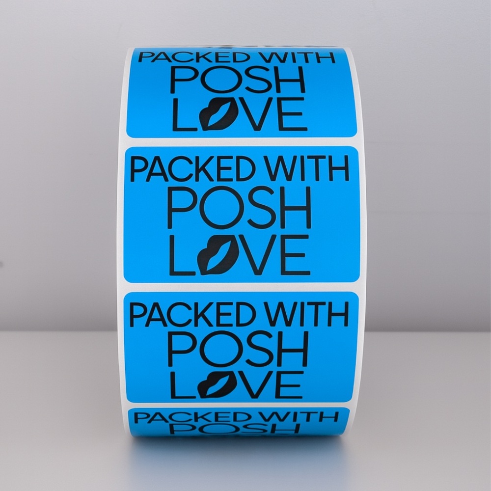 Packed With Posh Love Stickers | Purple Lips Labels for Poshmark Packaging - Picture 2 of 11